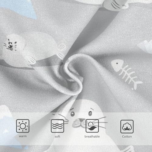 Stylish Toddler Underwear Custom 2t Cotton Little Girl Panties Cute Cartoon White Seals Gray Underpants Briefs3