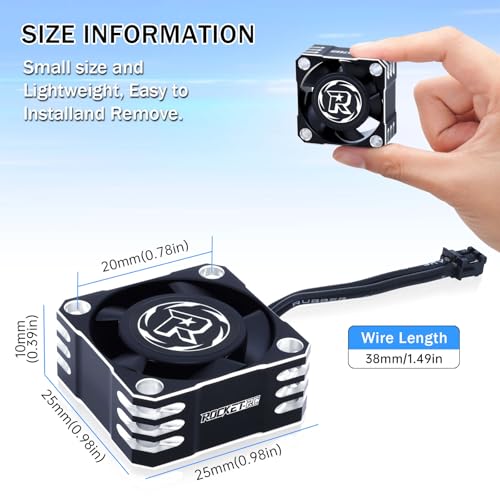 Image of 25mm RC Cooling Fan 32000RPM RC Car Fan 8.4V ESC Fan Heat Dissipation for 1 /10, 1 /8, 1 /12 Scale RC Car ESC (Black Silver)