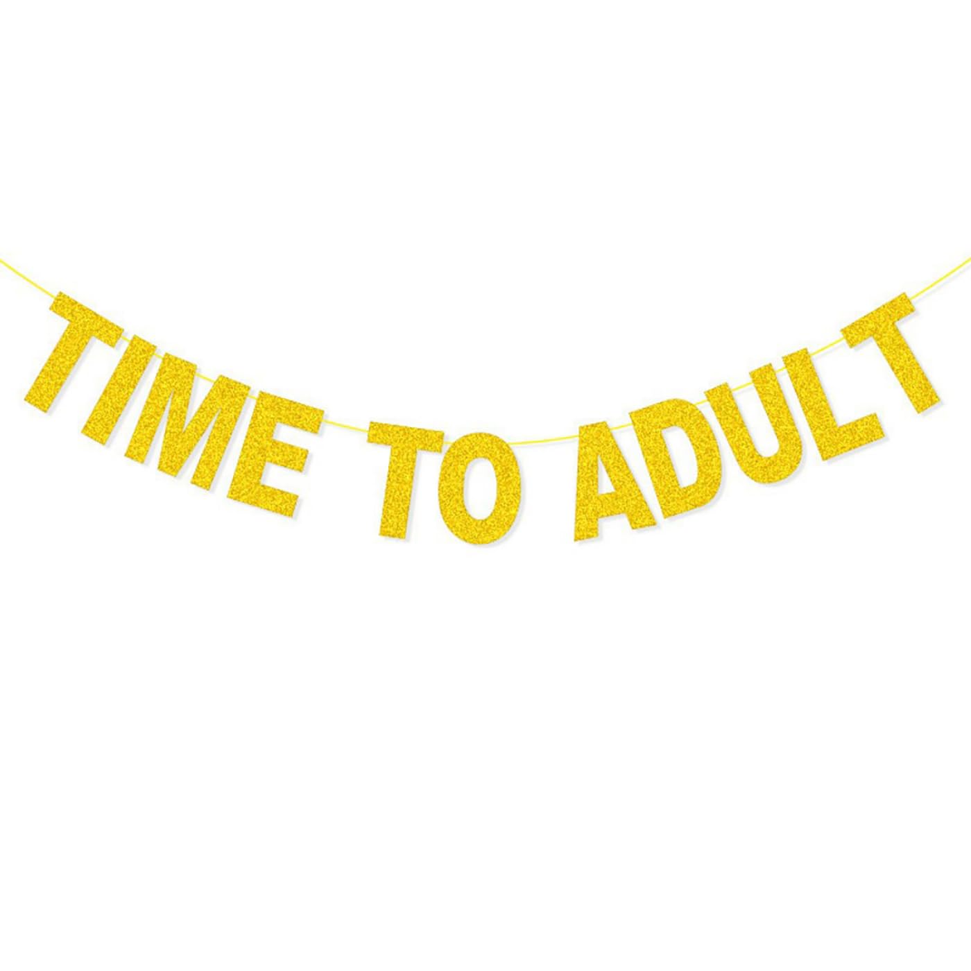 DUXUANT "Time To Adult" Banner Für 18. Geburtstag – Silberner Glitzer-Banner Zum Aufhängen, Partydeko Für Jungen & Mädchen