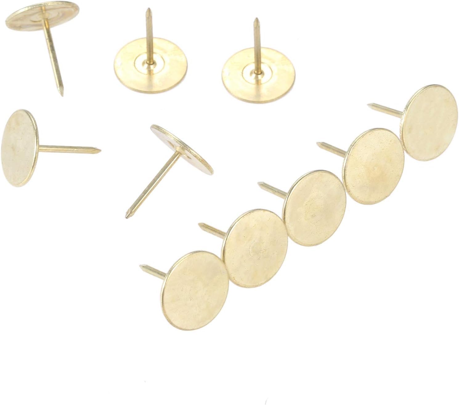 Tachuelas de tapicería, Caja de Madera de Metal for Muebles, 10 Uds., 15x19mm, Clavos de Cabeza Plana, Tachuelas Decorativas, Pasador de Bronce Antiguo/Oro(Gold)