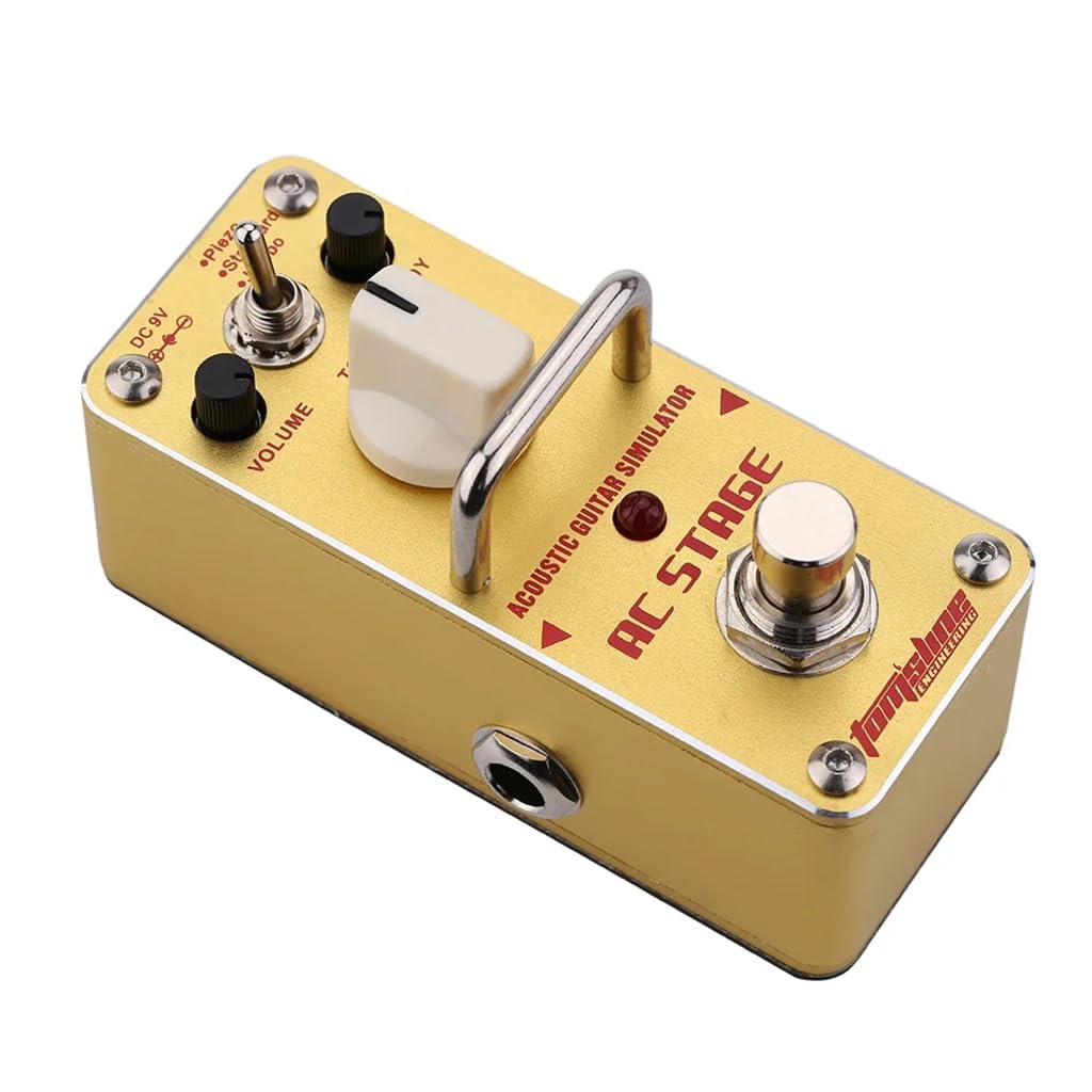 AC STAGE - Pedal de efectos de simulador de guitarra acústica, mini pedal de efectos de guitarra AC, derivación verdadera, carcasa de metal, accesorios de piezas de guitarra