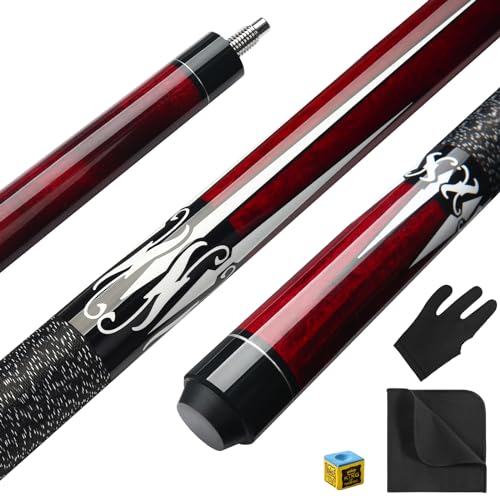 ASMPCUE Pool Queue, 58 Zoll Billard Queue Kanadischer Ahornholz Pool Cue 13mm Spitzen für...