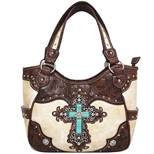 Bolso de cuero estilo occidental con tachuelas y cartera miniatura 2