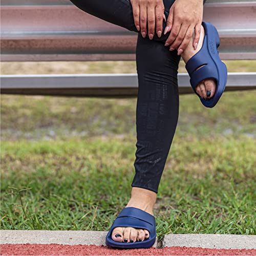 OOFOS OOahh Recovery Slide, Navy - Women’s Size 6, Men’s Size 4 - Thumbnail 3