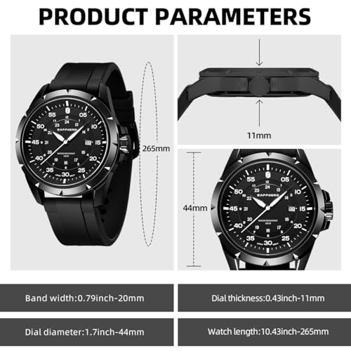 Image of Sapphero Mens Watches Quartz Movement Chronograph 30M Waterproof Steel Strap Fashion Business Sport Design Scratch Resistant Gifts for Men