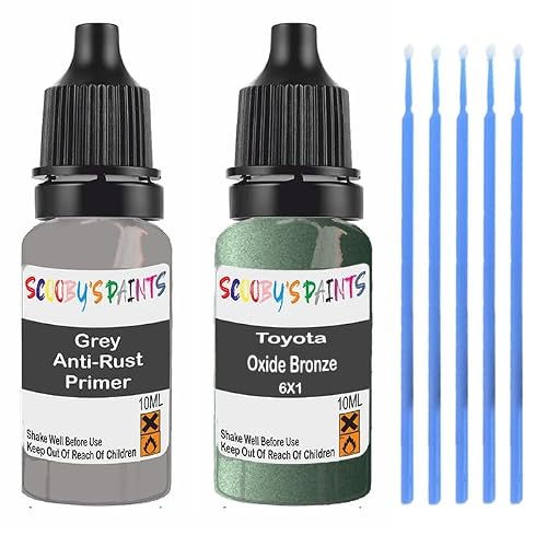 Scoobys Paints Back In The Mix Bronze/Grey Touch Up Paint For Toyota Oxide 6X1 Scratch Stone Chip Repair With Primer
