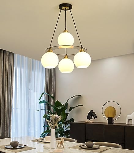 Suspension de lampe circulaire quatre pendentifs salle à manger