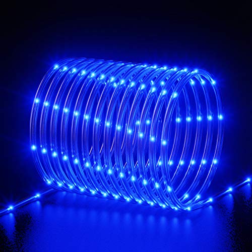 Solar Rope Lights Outdoor Waterproof Led - 40Ft 100 Led Tube Light 8 Modes Waterproof Flexible Solar Fairy Rope Lights String For Garden Patio Fence Balcony Camping Party Tree Decoration Lighting #TOP1