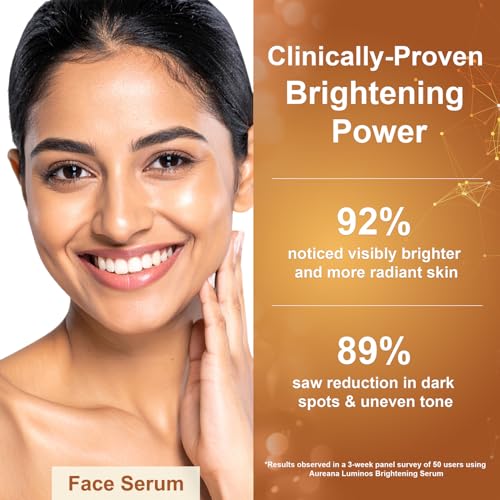Image of Aureana Luminos Brightening, With Niacinamide, Alpha Arbutin & Allantoin | Reduces Pigmentation & Inflammation Enhances Glow & Deeply Hydrates | 100% Veg, Sulphate-Free, Paraben-Free | Hypoallergenic & Dermatologically Tested (Serum+Moisturizer)