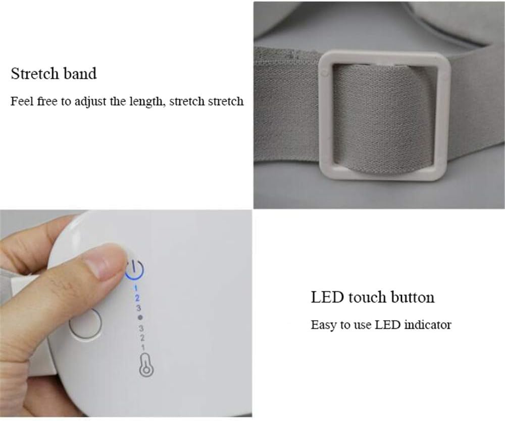 Przenośny Pas Grzewczy Do Ogrzewania Do Terapii Skurczów Menstruacyjnych Łagodzenie Bólu Pleców, Regulowany Pas Biodrowy Usb Z Grafenu, 3 Ustawienia Temperatury Z Automatyczn, White