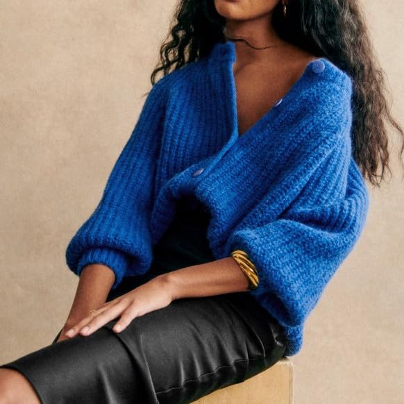 Bocymolay Women’s Cardigan Sweaters Casual Button Down Crewneck Knitted Jacket Loose Fall Chunky Outwear3