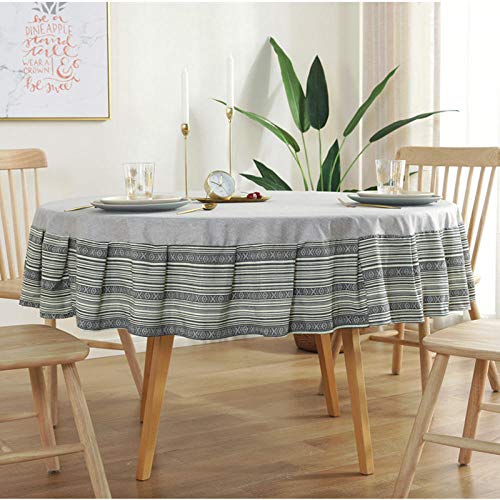 Nappe imperméable gris clair rond 100 cm de table basse