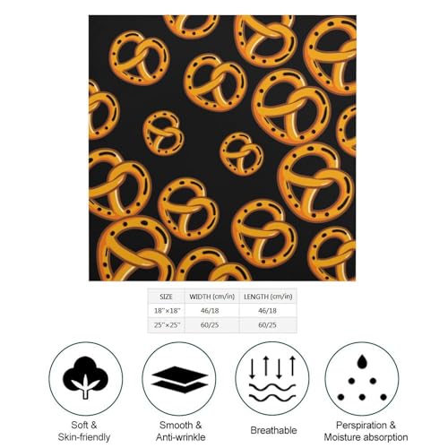 Pretzel Fashion Head Scarf for Women Silk Like Bandana Kerchief Satin Square Scarves Gifts2