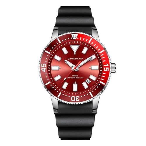 Giordano Analog Wrist Watch for Men Stylish Silicon Strap with Water Resistant 3 Hand Mechanism for Men and Boys to Compliment Your Look/Ideal Gift for Male - GZ-50103