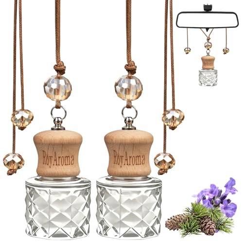 RoyAroma 2 Sets Car Air Freshener Diffuser for Essential Oils (Extra Large, Warm & Soft Mahogany)