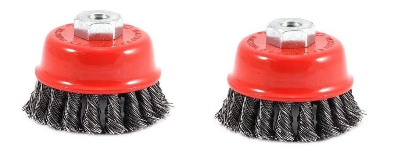 CAPRESIST Twisted Thread Cup Brush, Brass wire M10 Thread (Black) | Twisted Brush for Rust, Paint| twisted cup brush for removing rust | twisted cup brush | cup brush | cup brush for drill |PACK OF 2