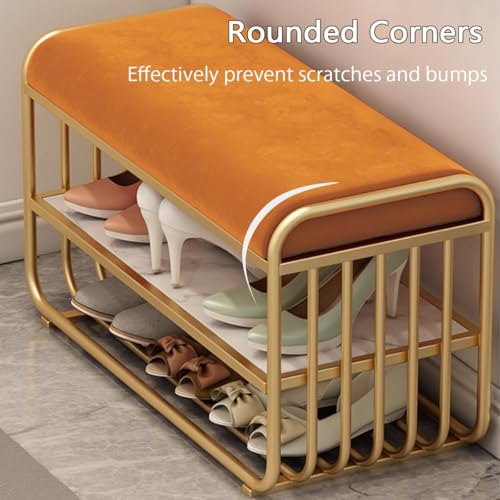 Banc de rangement entrée avec coussin et étagère à chaussures