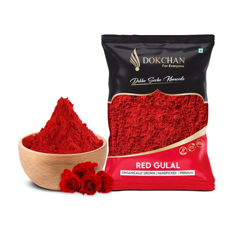 Organic Herbal Lal Gulal | Abir with Natural Fragrance Soft gulal with Non Toxic for Rangoli or Holi Celebration (Red | 100gm)-picture-34