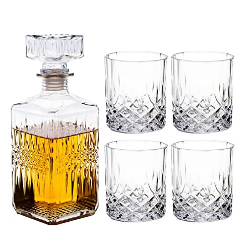 whiskey gl ser set 5, Whisky Karaffe Dekanter mit 4 Whisky Gläser für Bourbon, Scotch, Wodka Cover