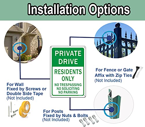 Panneau Private Driveway résistant en aluminium antirouille x2