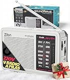 Zilon Radio mit Batterien und 220 V, tragbar, Retro-Transistor, Vintage, UKW/AM, analog, Notfall-Set, Kopfhörer, einfach zu bedienen, ältere Menschen, exzellenter Musikempfang, Camping