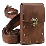 Belt Pouch Purse Renaissance Costume Accessories LARP Cosplay Waist Bag Fanny Pack Hiking Festival Casual Daypack (Brown)