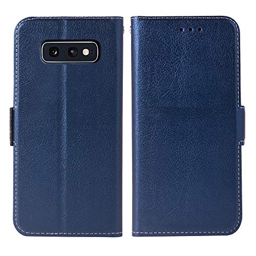 Phone Case For Samsung Galaxy S10E Folio Flip Wallet Case,Pu Leather Credit Card Holder Slots Heavy Duty Full Body Protection Kickstand Protective Phone Cover Glaxay S 10E Galaxys10E Dark Blue #TOP7