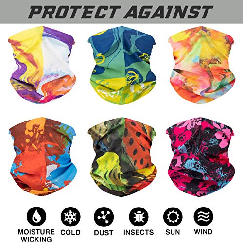 Image of 6PCS Outdoor Magic Headband Elastic Seamless Bandana Scarf UV Resistence Sport Headwear