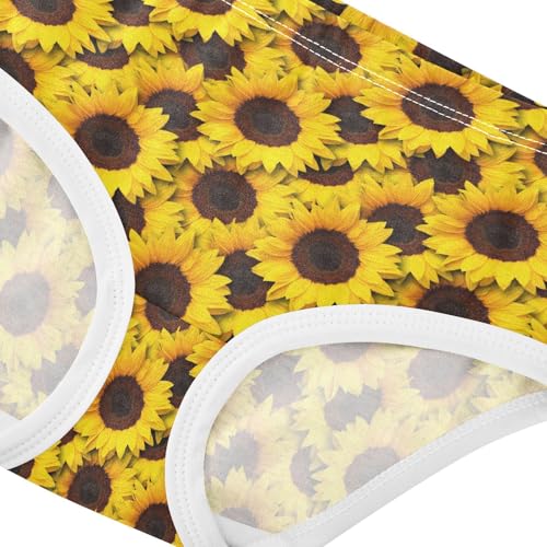 Little Girls' Soft Cotton Underwear Kids Breathable Comfort Sunflower Panties Briefs Toddler4