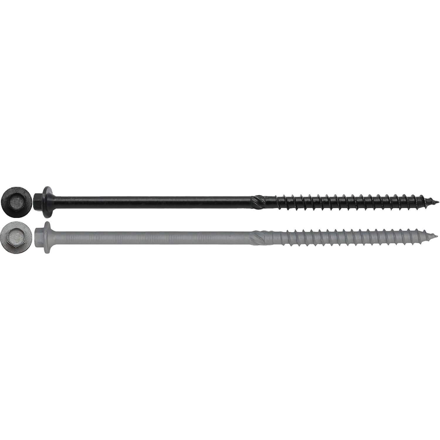 #17 X 7 Heavy Duty Structural Wood Screws - Exterior Coated Heavy Duty Wood Screws - Use for Fastening Ledger Boards, Large Timbers, Logs and More (50