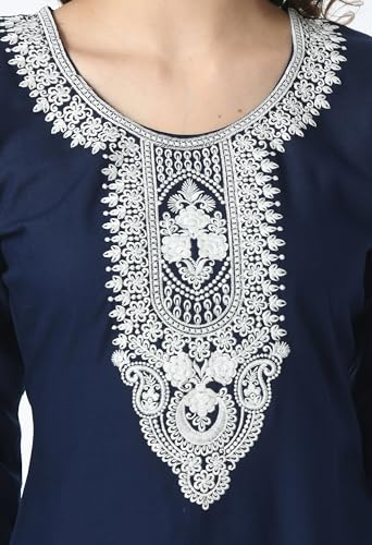 Image of LIBOZA Short Kurti for Women - Lakhnowi Chikankari Embroidered Ladies Kurta, Stylish Girls Top, Ethnic Half Kurtas, Tunic Design Woman Kurtis