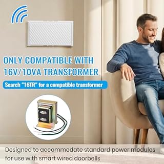 Saillong Wired Doorbell Chime, 16V 10VA Front and Rear Door Chime for Home Wall Inside, Compatible with Doorbell Botton and Transformer, Two Loud Sounds(Delicate Style)