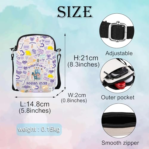 MEIKIUP Korean Group Crossbody Bag Korean Music Fans Gift Korean Group Fans Social Club Shoulder Bag Korean Merchandise3