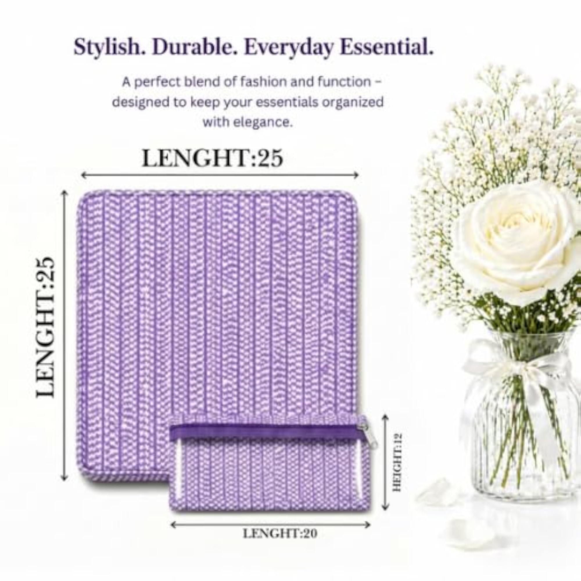 Jewellery Organiser Pouch with Multi-Compartment, Purple