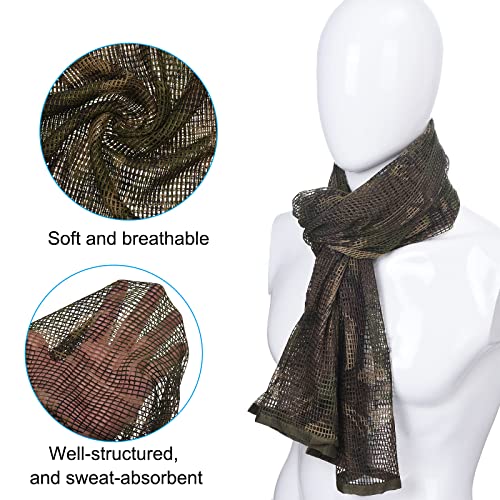 PATIKIL Camo Mesh Scarf, 71"x35", Desert Camouflage Netting, Unisex-Adults, Multicolor - Image 2