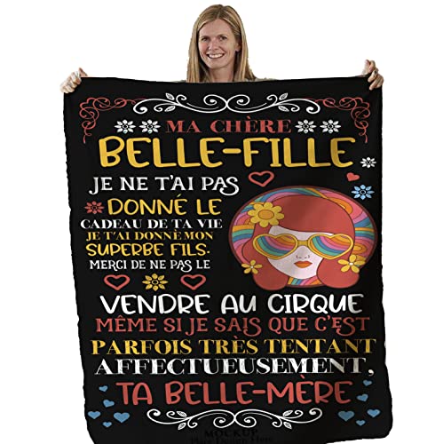 Manta personalizada suave polar para regalar a su Belle-Fille. Idea de regalo Insolite Útil para un cumpleaños, Navidad, el día de la madre, una boda. Manta para la decoración (140 x 180 cm) Cover