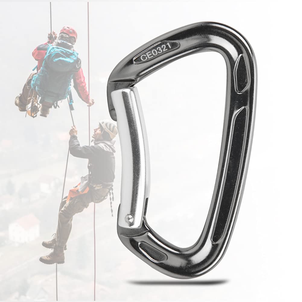 Lot de 4 Boucles en Forme de D,Boucle Forme D en Aluminium Durable À Charge Élevée,Mousqueton de Camping Portable À Coopération Étroite pour Sac À Dos de Randonnée Camping