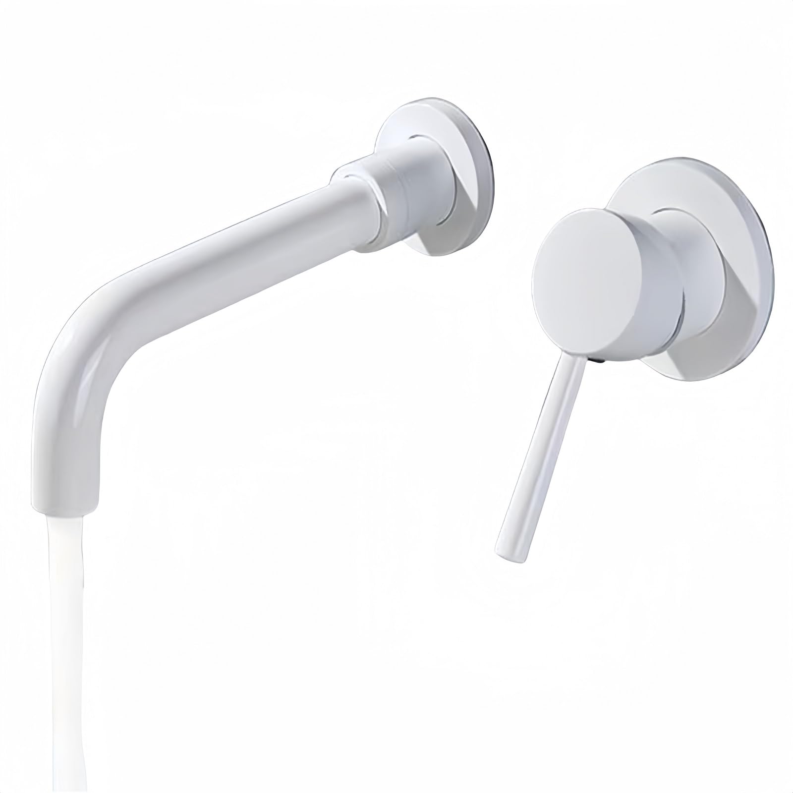ZYCHSJXA Concealed Full Copper Bathroom Wash Basin Faucet (White)