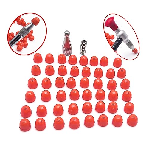Image of 48pieces Rubber Tips for Paintless Dent Repair Hammer and Tips for Hook and Car Dent Repair Rod Removal Tips