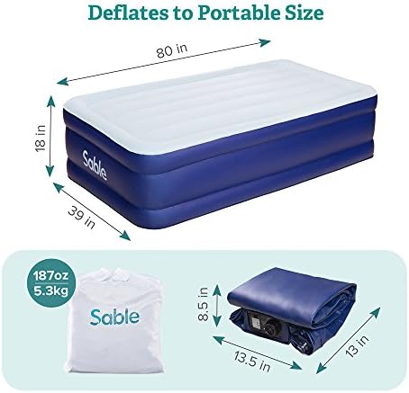 sable single size air bed