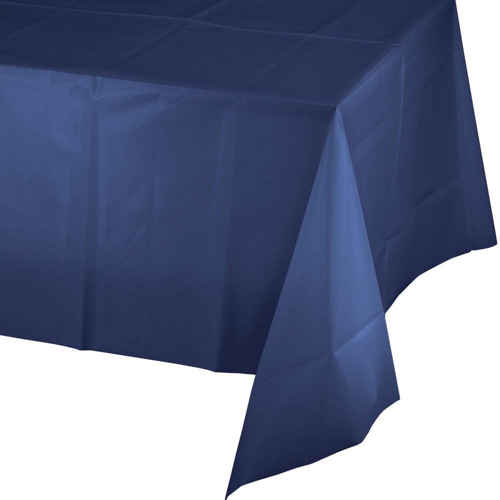 Touch of Color Plastic Table Cover by Creative Converting – One Size, Plastic, Navy, Pack of 12, Model 010140