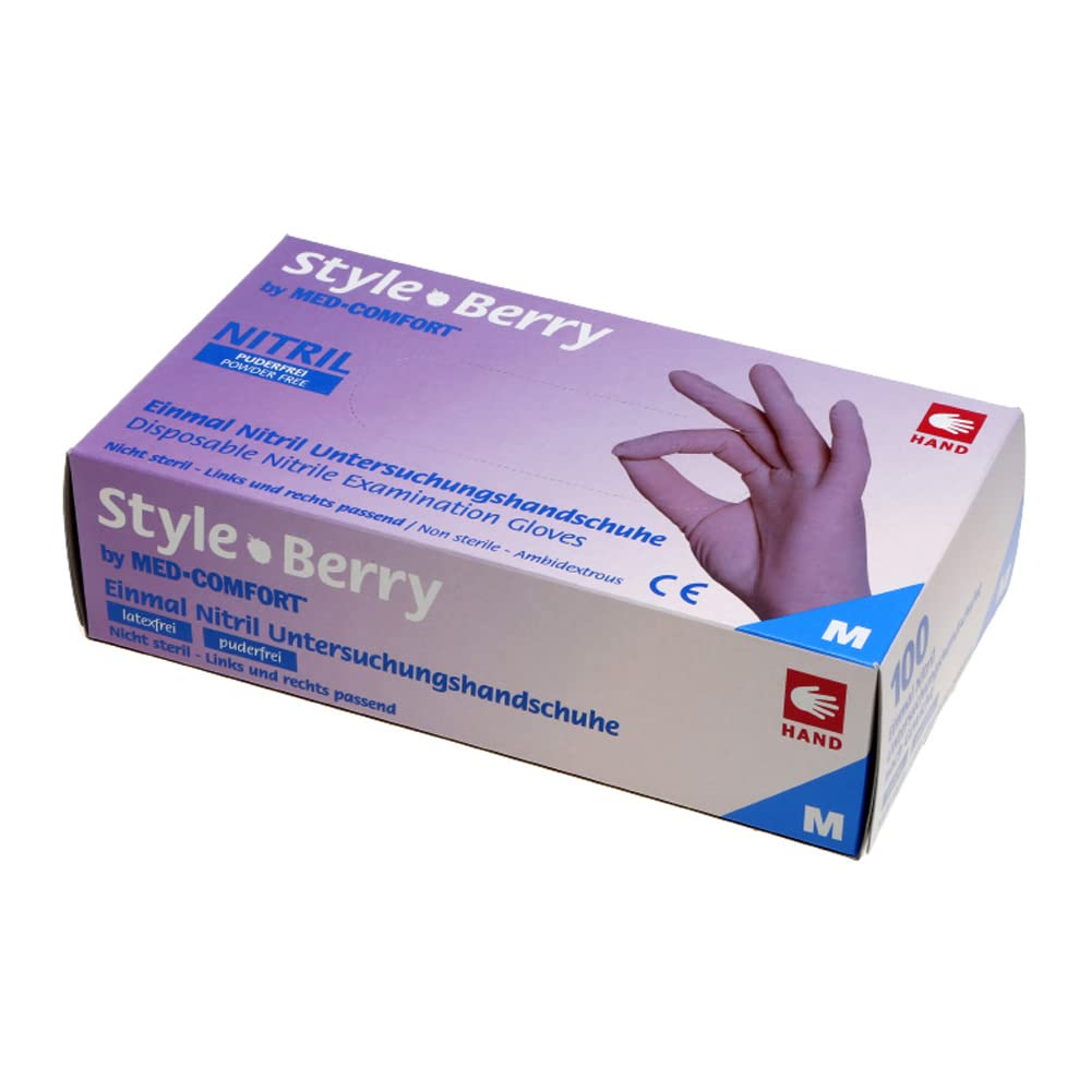 neoLab Nitril Einmalhandschuhe puderfrei und latexfrei unsteril, Größe XL, Himbeere, 100 Stück pro Box