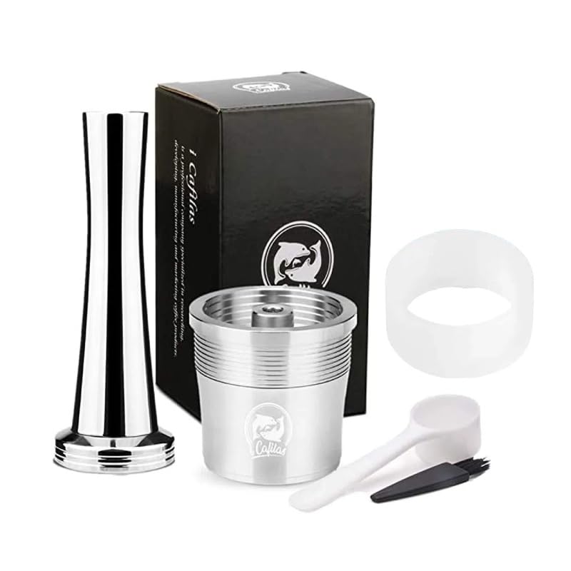 i Cafilas Stainless Steel Refillable Reusable Coffee Capsules Pods Filter for illy iperEspresso X9 X8 X7.1 Y5 Y3 Y1.1 Coffee Machine (Capsules + Coffee Tamper + Coffee Filler)