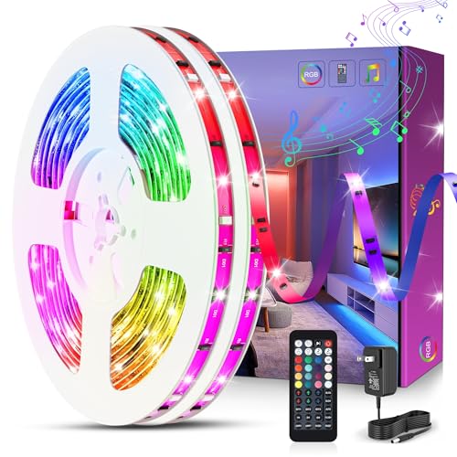 Image of Torkase 40ft LED Strip Lights(2 Rolls of 20ft), Music Sync Color Changing Strip Lights with Remote, Suitable for Home Bedroom Patry Birthday Holidays Decoration