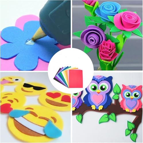 FTXanty Schaumstoffplatte Bunt 20 Pcs Moosgummi zum Basteln 300mm x 200mm x 1.8mm Flexible Eva Schaumstoffplatte für DIY Basteln Geburtstag Weihnachten