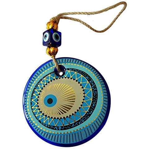 Large Size Wall Hanging Turkish Blue Evil Eye Protection, Home Decoration Blue Ornament, Hamsa Charm Nazar (Type1) Cover