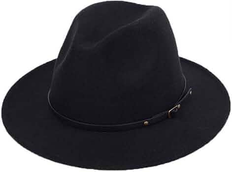 Cappello Fedora In Lana Nero - Tesa Larga Unisex Per Eventi Eleganti - Foto 11