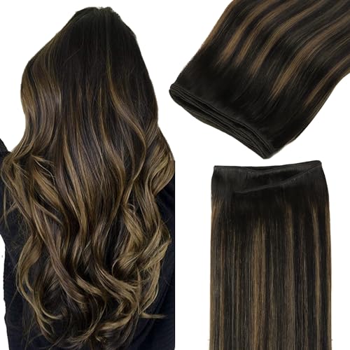 GOO GOO Sew in Hair Extensions Real Human Hair, Weft