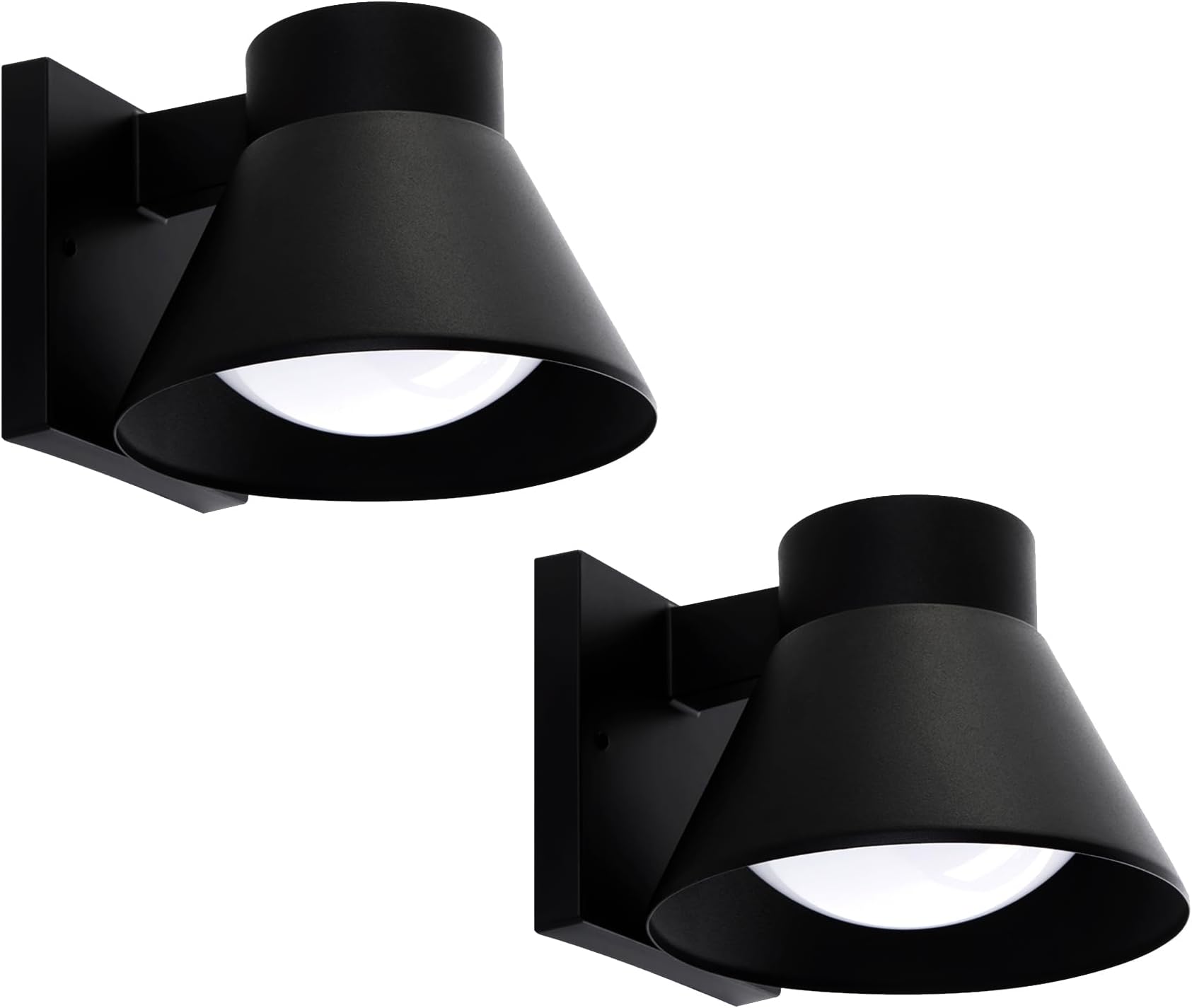 UME 2 Pack LED Outdoor Wall Light Fixtures, Black Front Porch Lights Wall Mount Lighting, Exterior Waterproof Wall Lantern Light Fixture Anti-Rust Farmhouse Wall Sconce for Patio, Doorway, Garage