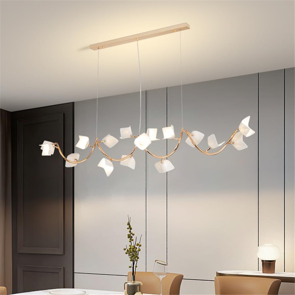 SXWNBIFH Contemporary Ceramic Living Room Chandelier LED Fashion Art Restaurant Bedroom Study Villa Hotel Cafe Bar Counter Pendent Lamp (D L120CM)